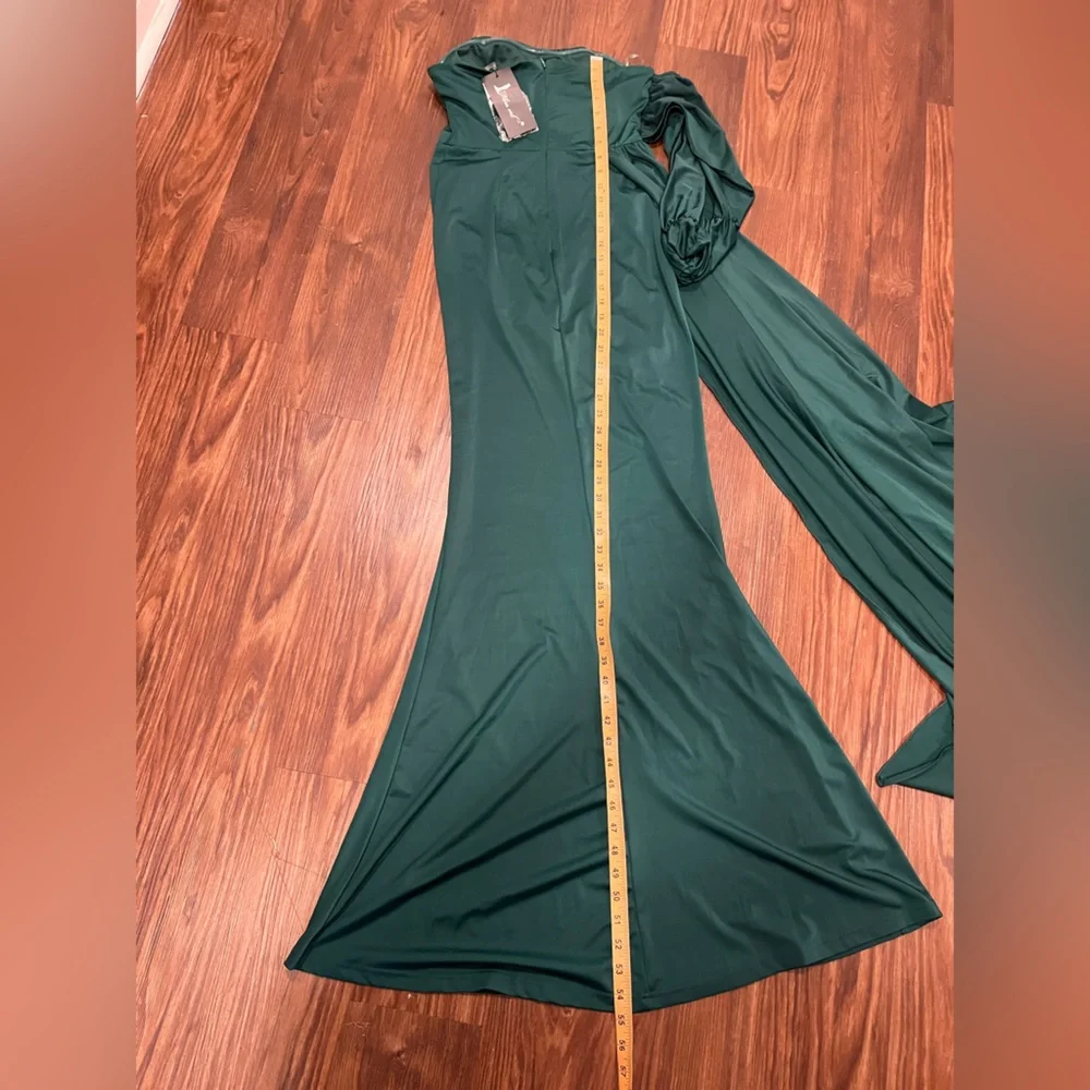 NWT Draping Emerald Green Dress  Size M - Picture 9 of 11